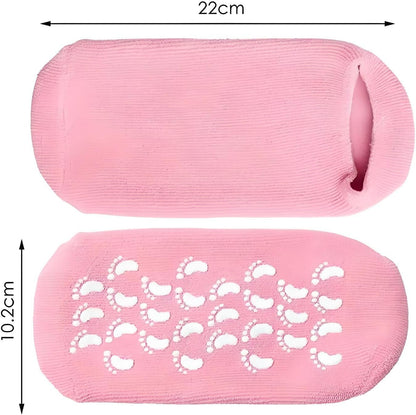 Moisturizing Spa Gel Socks and Gloves Set - Premium Hydrating Gel Lined Socks and Gloves for Dry, Cracked Hands and Feet | Anti-Slip, Deep Moisturizing, Reusable Spa Treatment at Home