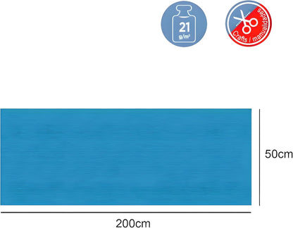 Crepe Paper 200cm x 50cm Deep Sky Blue for Crafts and Decorations