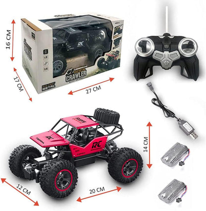 Remote Control 2.4Ghz RC Truck 4Wd RC Monster Truck Powerful Rock Crawler Remote Control Car Off-Road Toys For Boys Red
