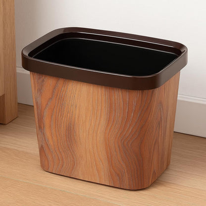 10L Rectangular bucket with Wooden Shade | Durable Plastic bucket for Kitchen, Office, Bathroom, or Bedroom | Stylish bucket with Pressure Ring Design