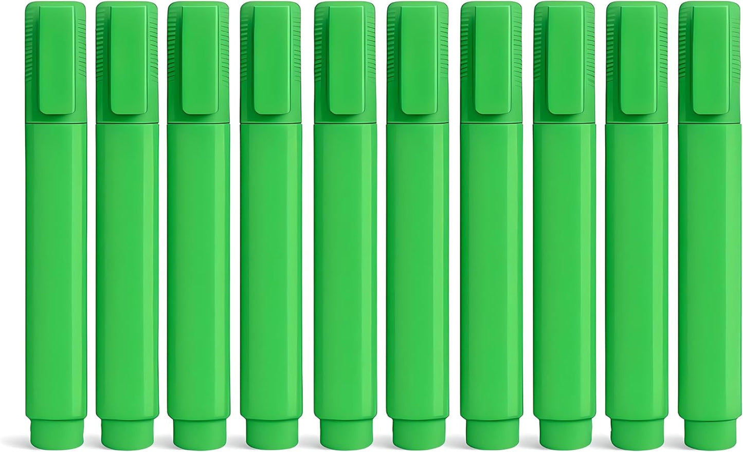 Classic Highlighter Pen Set – Fast-Drying, Long-Lasting Rainbow Colors with Large Ink Reservoir, Twist Cap, PP Barrel for Durability, Refillable for Sustainable Use, Set of 10 pcs, Green