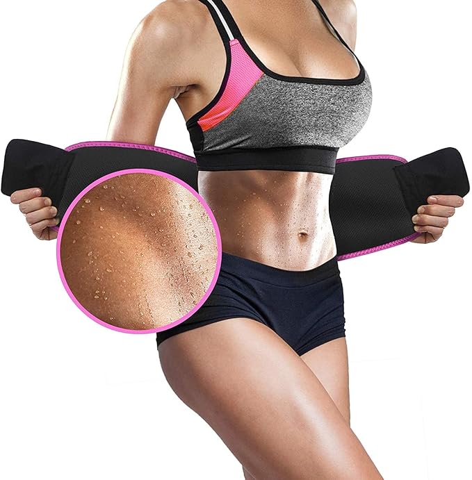 Fitto Waist Trimmer Belt for Women Waist Trainer Sauna Belt Tummy Toner Low Back and Lumbar Support with Sauna Suit Effect