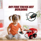 48 Pieces Take Apart Toys Fire Truck Sets for Boys with Screwdriver (Equipment Truck – and Firefighter Helmet Complete Play Kit STEM toys for 3 Year Old)