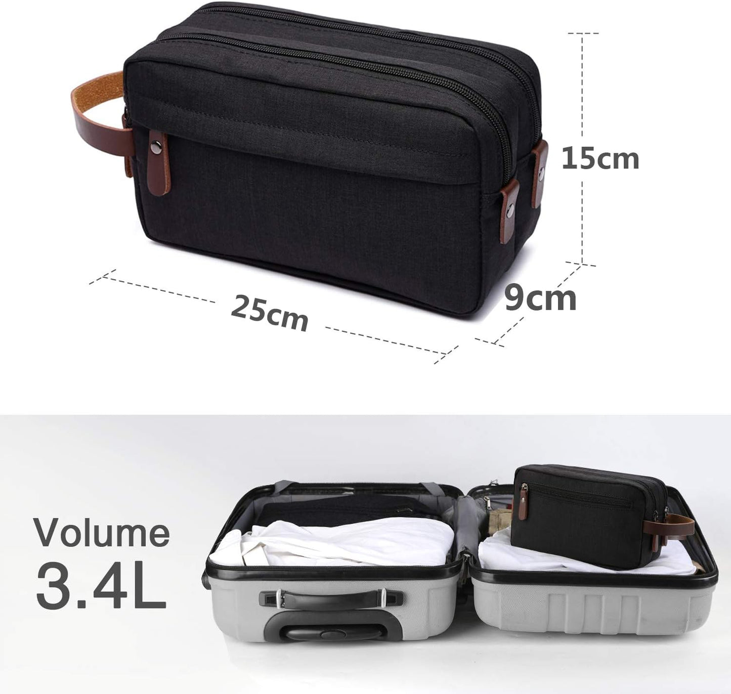 Men's Travel Toiletry Organizer Bag – Compact, Waterproof, and Multi-Compartment Travel Essentials Kit for Toiletries, Grooming, and Cosmetics – Durable Hanging Design for Easy Access,Assorted
