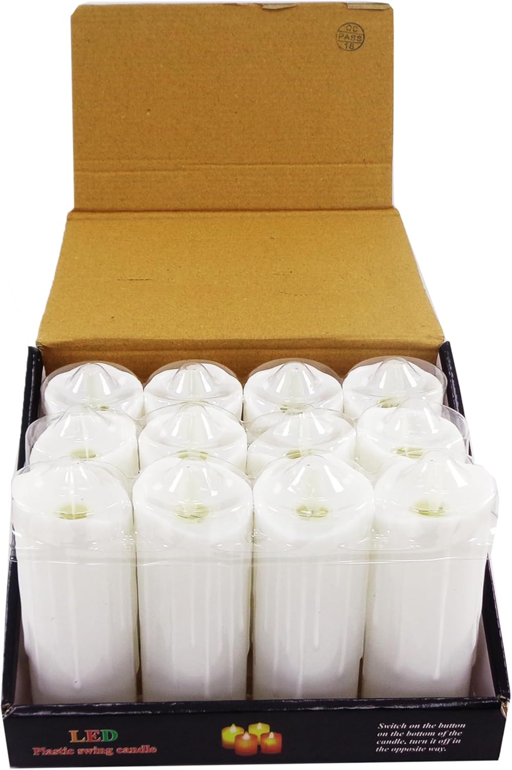 12PCS Battery Operated Flameless Tea Light Candles Box – LED Home, Wedding, Party & Restaurant Decor, 5x13cm.
