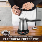 72 Pieces Turkish Coffee Makers (800W Electric Coffee Pot with 600ml Capacity – 5-Cup Stainless Steel Kettle – Cool-Touch Handle for Turkish – Arabic & Greek Coffee)