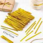 144 Pieces Golden Twist Ties (12cm - Multipurpose Cable Binder Fasteners)