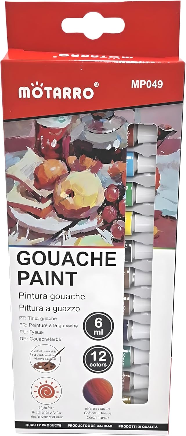 96 Pieces Gouache Paint Sets (12 Vibrant Colors – 6ml Tubes – Ideal for Artists – Students – and Hobbyists)