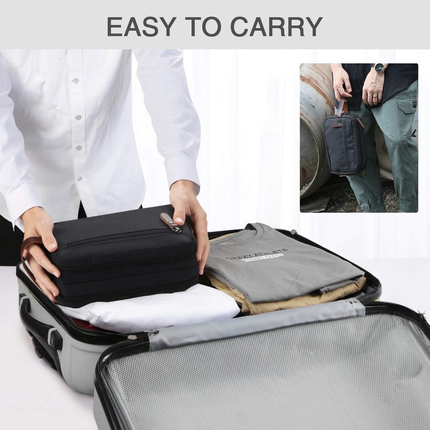 Men's Travel Toiletry Organizer Bag – Compact, Waterproof, and Multi-Compartment Travel Essentials Kit for Toiletries, Grooming, and Cosmetics – Durable Hanging Design for Easy Access,Assorted