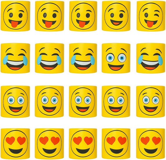 Mini Slinky Emoji Silly Faces Springs Toy – 24 Pack, Fun Party Bag Filler, Ideal for Kids' Birthday Party, Stocking Stuffer, Classroom Rewards, and Carnival Prizes