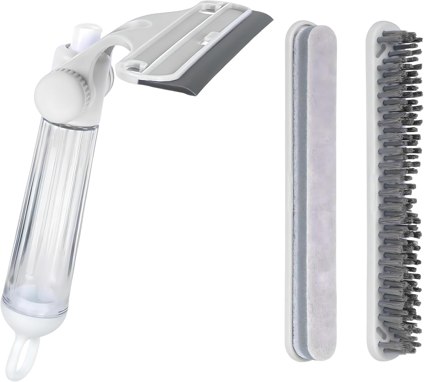 Squeegee for Shower Glass Door, 10 Inch Multi-Purpose Silicone Squeegee, White & Blue, for Window, Car Windshield, Bathroom Glass Doors and Tile Cleaning, Includes Adhesive Hook