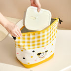 96 Pieces 10L Insulated Waterproof Rice Bags (Curly Fur Dog Design – Yellow Grid – Large Size – Lightweight & Durable)