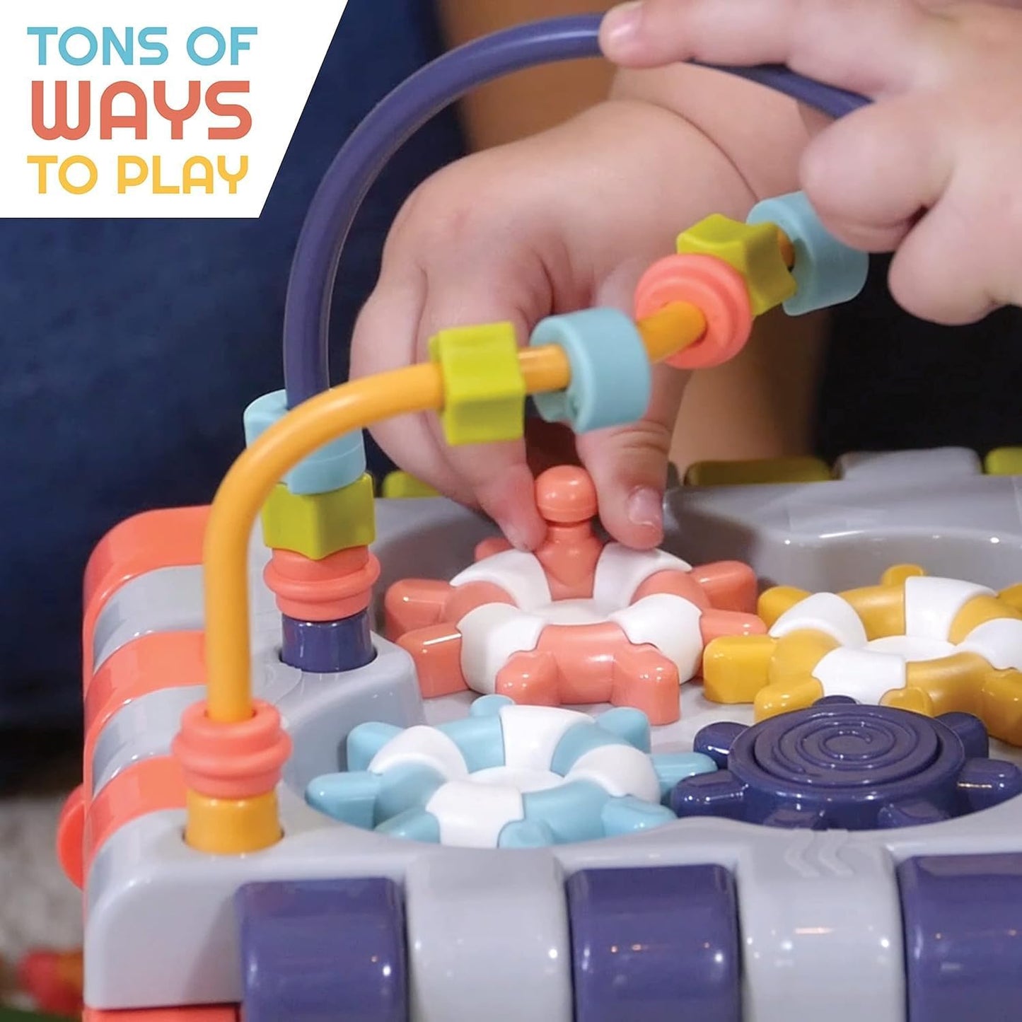 Interactive Toddler Cube Toy with Music, Lights, Shape Sorting, Gears, and Noise Makers - Motor Skills Development Toy for Kids