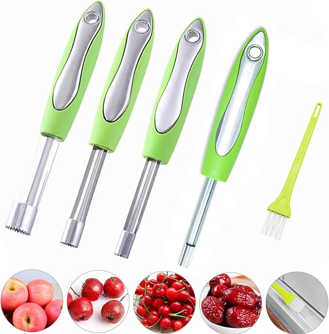 Fitto Corer and Pitter Set - Professional Fruit Coring Tool and Cherry Pitter, Easy to Use Kitchen Gadget for Apples, Pears, Cherries, and More