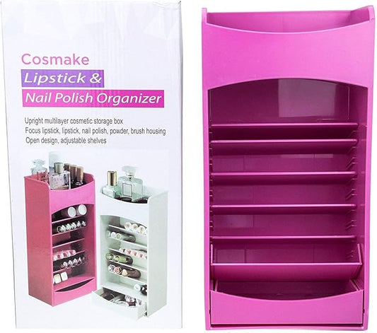 Fitto Cosmake Cosmetic Storage, Organizer, Multi-Layer Adjustable Rack, Drawer, for Nail Polish, Lipstick, Brushes