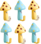96 Pieces Mushroom Hook Sets (Fun Design in Pack of 6 - Blue and Yellow)