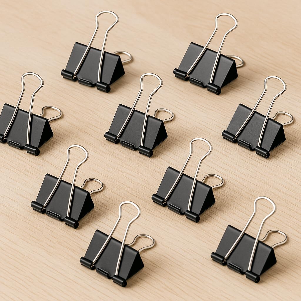 240 Pieces Binder Clips - Heavy Duty Metal Clamps for Organizing Papers (Files – Office Supplies – and Schoolwork - Durable – Reusable – Ideal for Home – Office – and Classroom Use (12Pcs 32mm – Black))