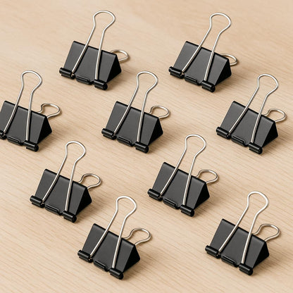 Binder Clips - Heavy Duty Metal Clamps for Organizing Papers, Files, Office Supplies, and Schoolwork - Durable, Reusable, Ideal for Home, Office, and Classroom Use (12Pcs 32mm, Black)