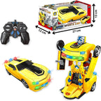 72 Pieces 2 In 1 Remote Control Bumble Car One Button Transformation From Robot Mode To Sports Car Modes with Light and Music