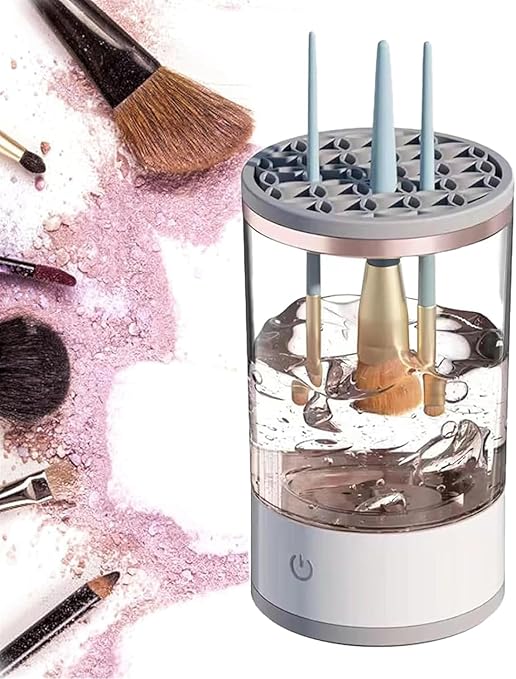 FITTO Brushly Pro Automatic Spinning Makeup Brush Cleaner – Sonic Vibration Deep Cleansing Machine for All Brush Sizes