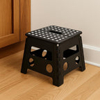 72 Pieces Folding Step Stools for Children & Adults - Lightweight (Multifunctional Plastic Design in Black – Portable and Sturdy for Home – Kitchen – Bathroom – and Outdoor Use)