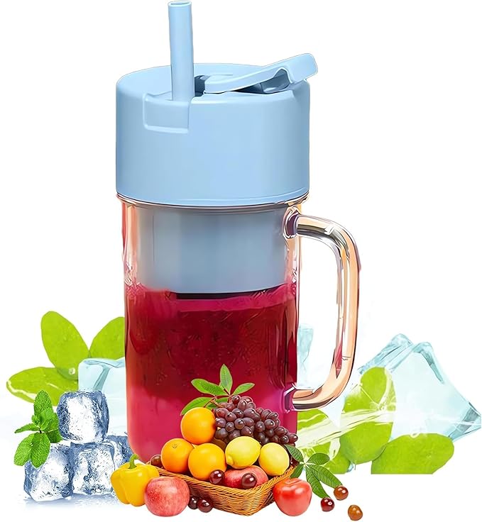 FITTO Portable Blender, Mini Juicer for Smoothies & Shakes, Leakproof Design, Rechargeable with 10-Blade System, 340ml Portable Smoothie Blender, Perfect for Travel, Gym, Home Use