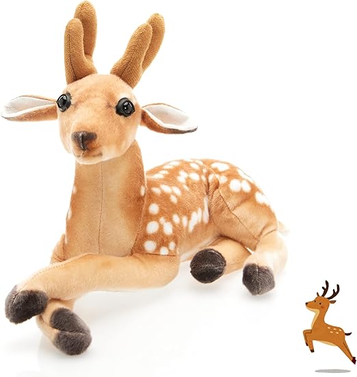 Fitto Plush Toy Deer - Soft and Cuddly Stuffed Animal for Kids, Perfect Gift for Baby Showers, Birthdays, and Nursery Decor, Adorable and High-Quality Plush Toy