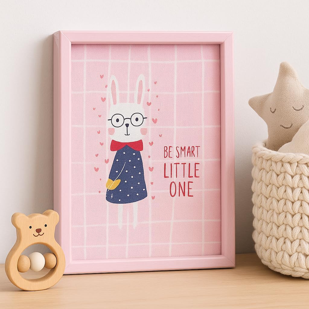 Wooden Photo Frame with Pink Border, 6x8 Inch Size, Decorative Picture Frame for Home and Office
