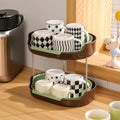 96 Pieces Double Layered Cup Storage Racks (Space-Saving Cream & Brown Design – 2-Tier PP & Stainless Steel)
