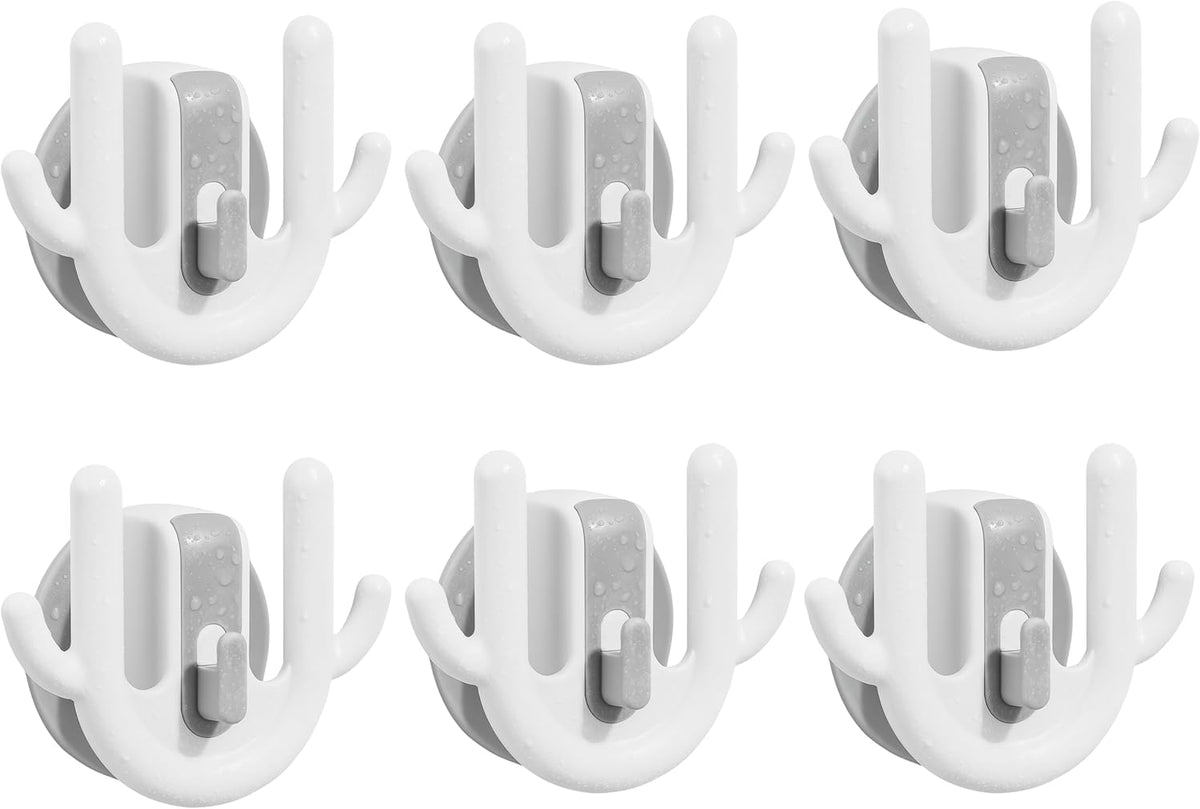 96 Pieces Adhesive Wall Slipper Hooks (Waterproof & Trackless – PP Material – Pack of 6 – White)
