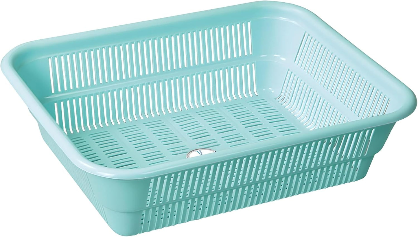 Mini Storage Basket X-Large – 39x29x8 cm Sturdy Transparent-Natural Plastic Storage Basket, 4.5L, BPA-Free, Easy to Stack and Clean,Assorted