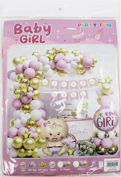 It's a Girl Balloon Card Pink Birthday Card for Girls