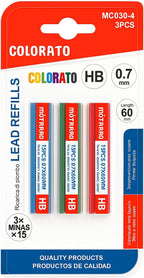 144 Pieces Lead Refills Colour 3 Pack HBs (0.7mm 60mm Height for Mechanical Pencils)
