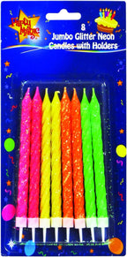 240 Pieces Party Magic 8 Jumbo Glitter Candles (Birthday Party Decor – Sparkling Event Candles – Glitter Celebration Candles)