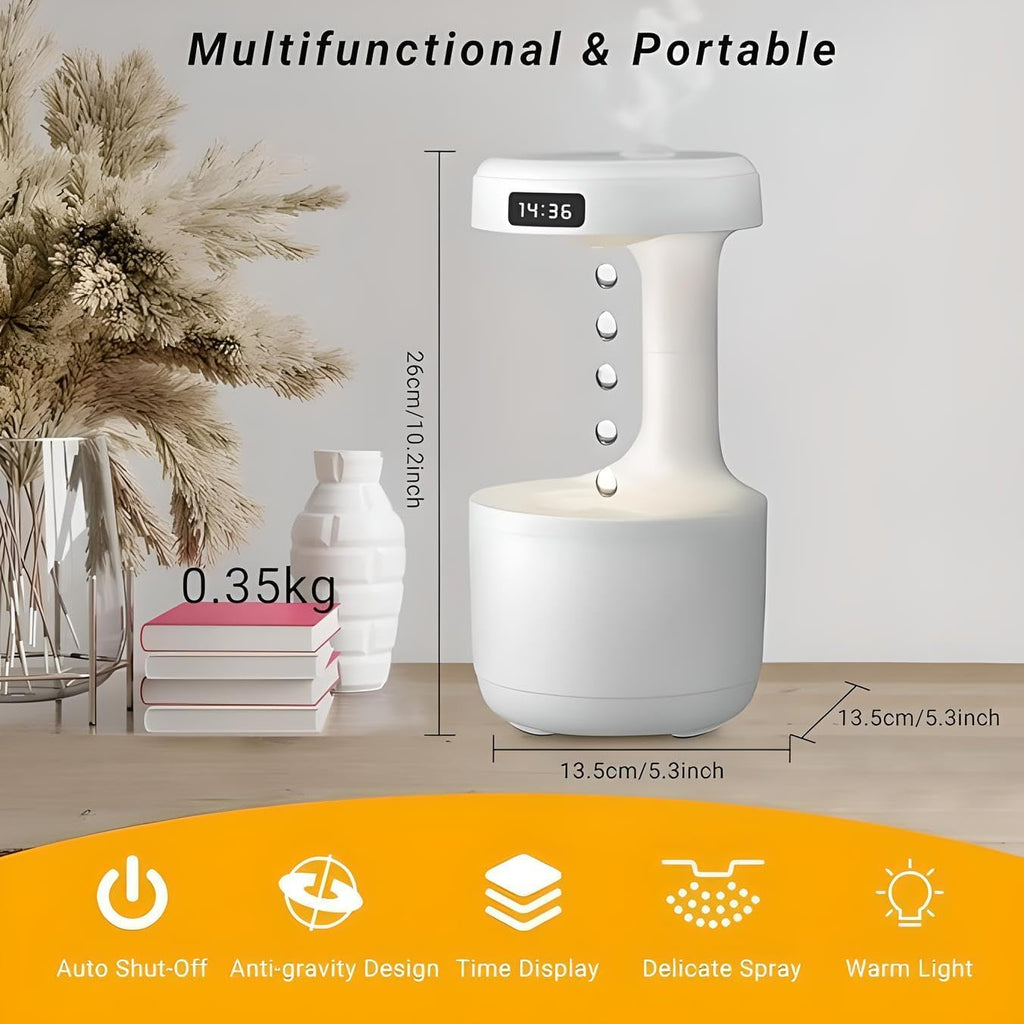 60 Pieces Mist Humidifiers (Bedroom – Cute Water Drops – Light Effects – Air Diffuser – For Baby Home Office – White)