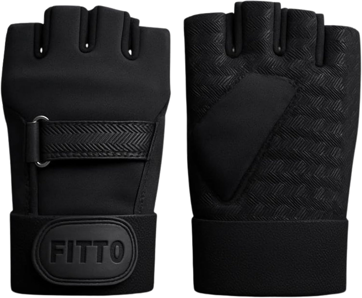 Workout Gloves for Men & Women - Black Breathable Gym Gloves for Weightlifting, Crossfit, Cycling with Anti-Slip Padded Palm & Adjustable Wrist Strap