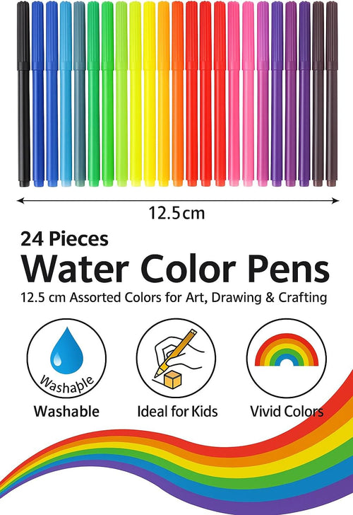 120 Pieces 24 Pieces Water Color Pens (12.5cm Assorted Colors for Art – Drawing & Crafting)