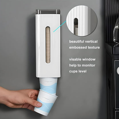 Cup Dispenser, Water Cooler Cup Holder Wall Mount Fit 5oz - 7oz Cups, Pull Type Disposable Cup Dispenser for Home Office