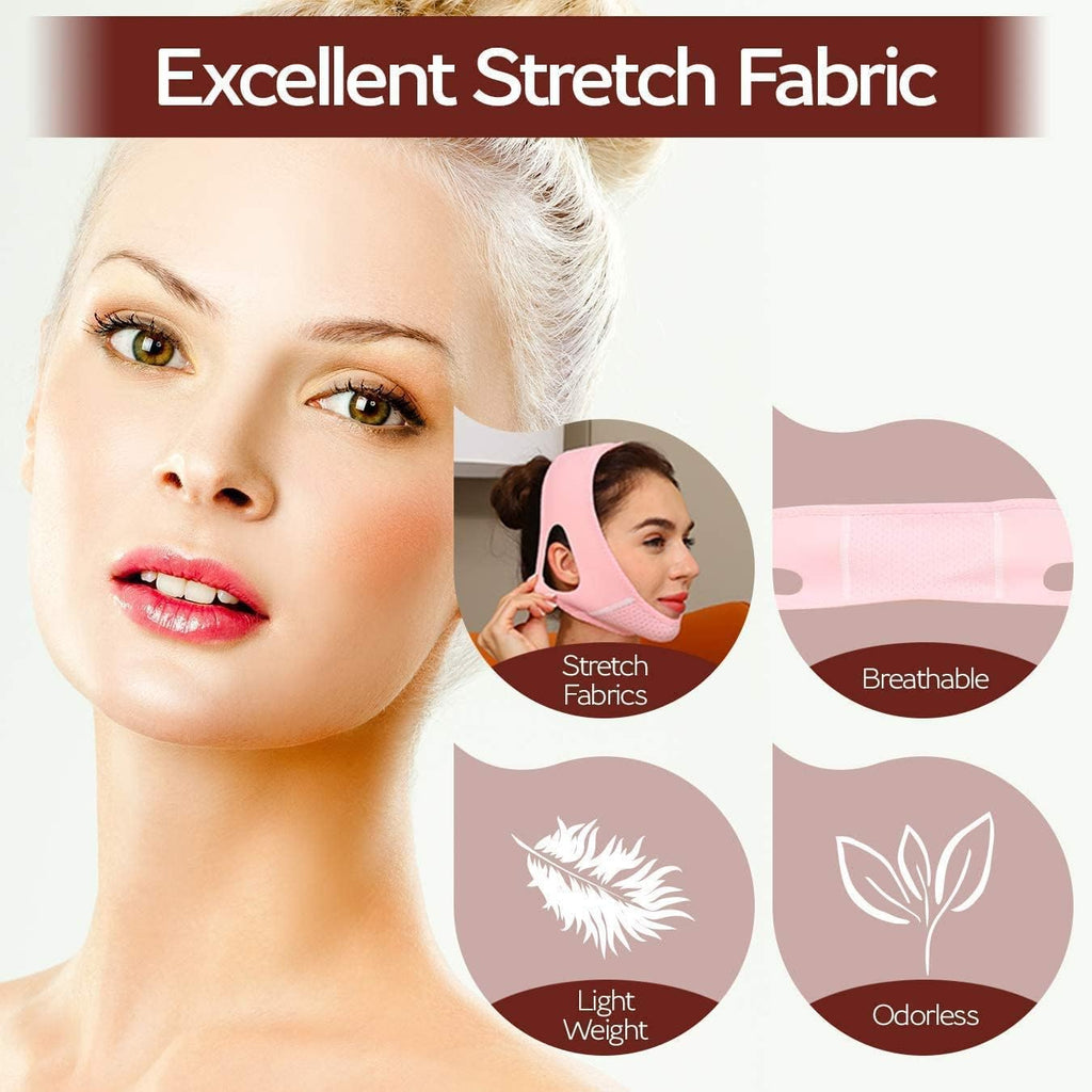 96 Pieces Reusable V Line Mask Facial Slimming Strap Double Chin Reducers (Adjustable – Comfortable – Skin-Friendly Face Lift Band for Firm Jawline and Toned Neckline – Unisex – Easy to Use)