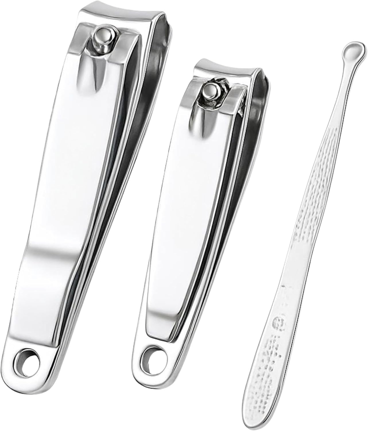 Nail Clipper Set Stainless Steel Fingernail & Toenail Clippers 2pcs (7.85x1.6cm, 6.15x1.2cm) Manicure Pedicure Travel