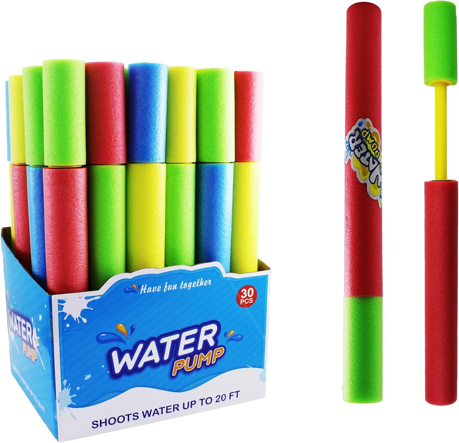 96 Pieces Foam Water Guns Toys Sets (4x38CM - Outdoor Water Blaster for Kids – Pool & Backyard Water Fight Fun – Pack of 4)