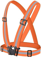 120 Pieces Reflective Vest Running Gear - Safety Reflector Strap Bands -s for High Visibility & safety Elastic Adjustable Belt for men and Women (Orange)
