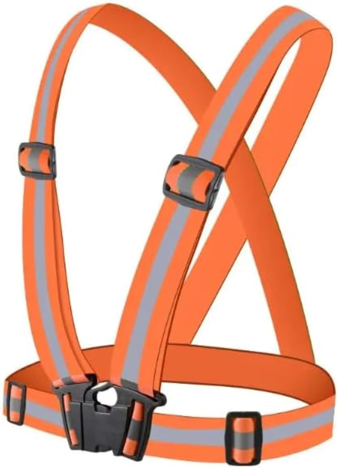Reflective Vest Running Gear - Safety Reflector Strap Bands - for High Visibility & safety Elastic Adjustable Belt for men and Women (Orange)