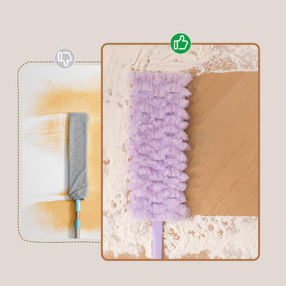 Under-bed Cleaning Tool with 1 Replacement Sheet - White & Purple