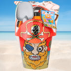 96 Pieces Plastic Pirate Sand Toy Playsets with Bucket (Shovel – Watering Can – and Moulds Cool Pirate Design)