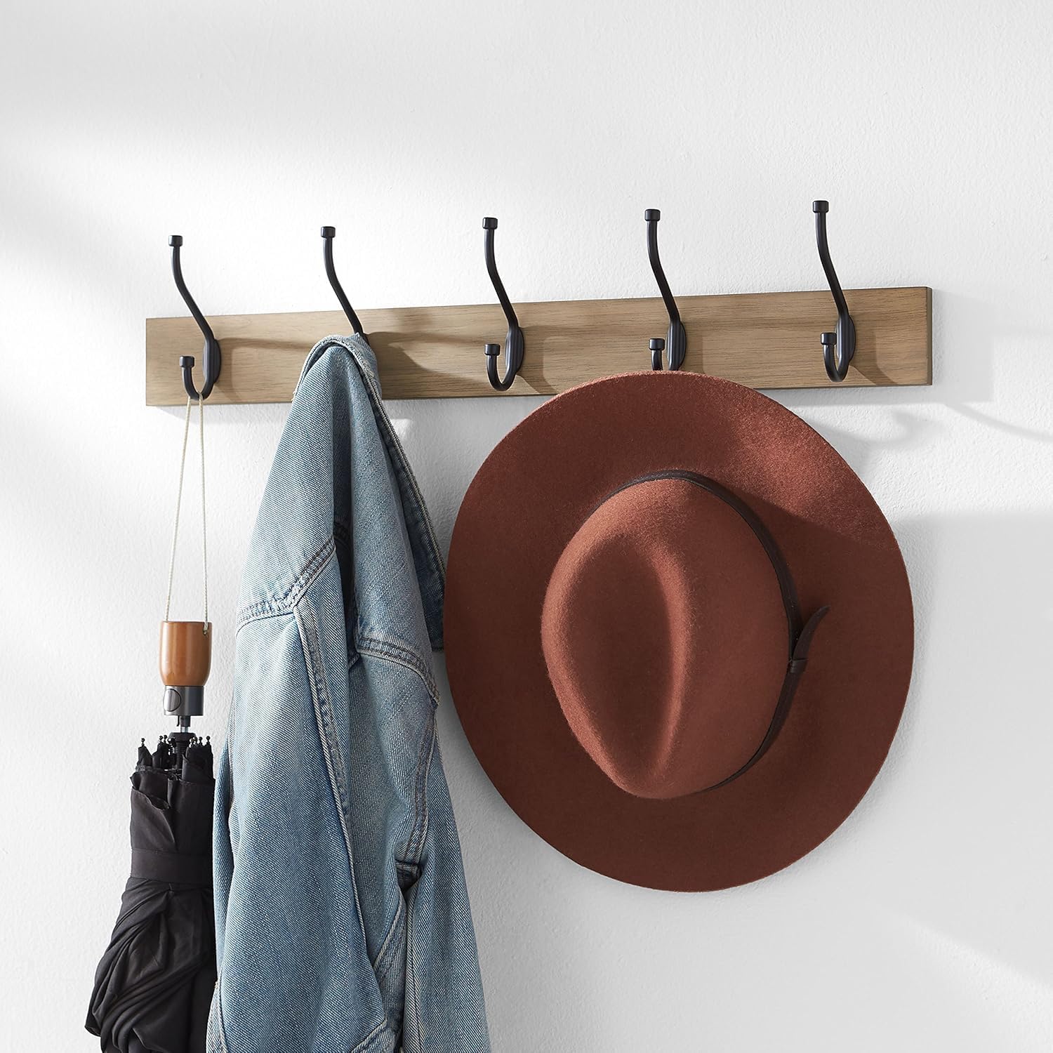 120 Pieces Wall-Mounted Farmhouse Coat Racks (5 Hook Barnwood Coat Storage for Entryway – Bedroom – and More)