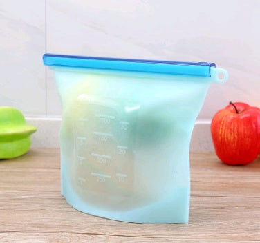 Eco-Friendly Reusable Silicone Food Storage Bag - Translucent Green
