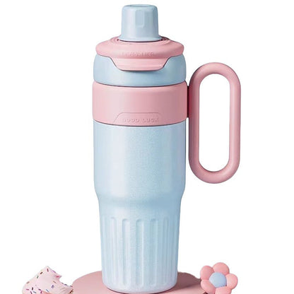 Eco-Friendly Reusable Water Bottle with Handle - 780ml Yellow & Blue