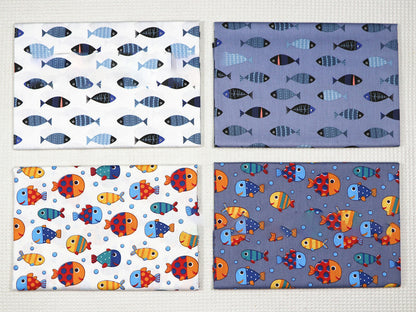 Eco-Friendly Reusable Cloth Napkins - Multicolored Sea Creature Designs