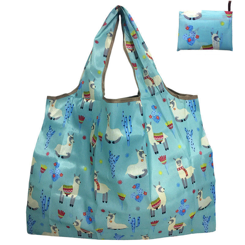 Eco-Friendly Reusable Shopping Bag with Llama Print